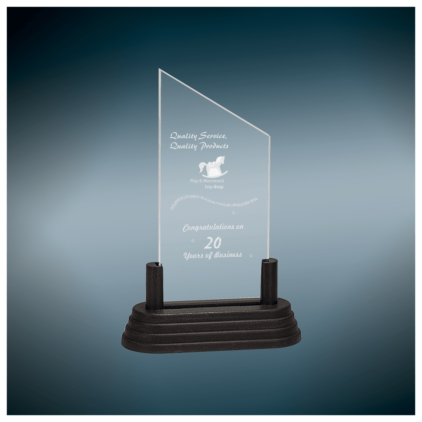 6" Clear Corners Pop-In Acrylic with Gold Pedestal Base