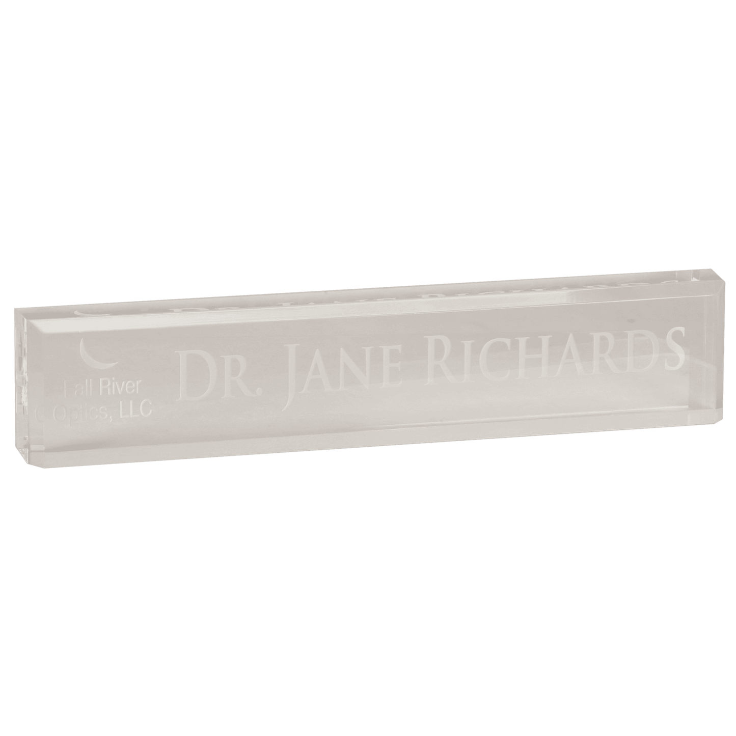 8" x 2" Acrylic Desk Wedge laser engravable