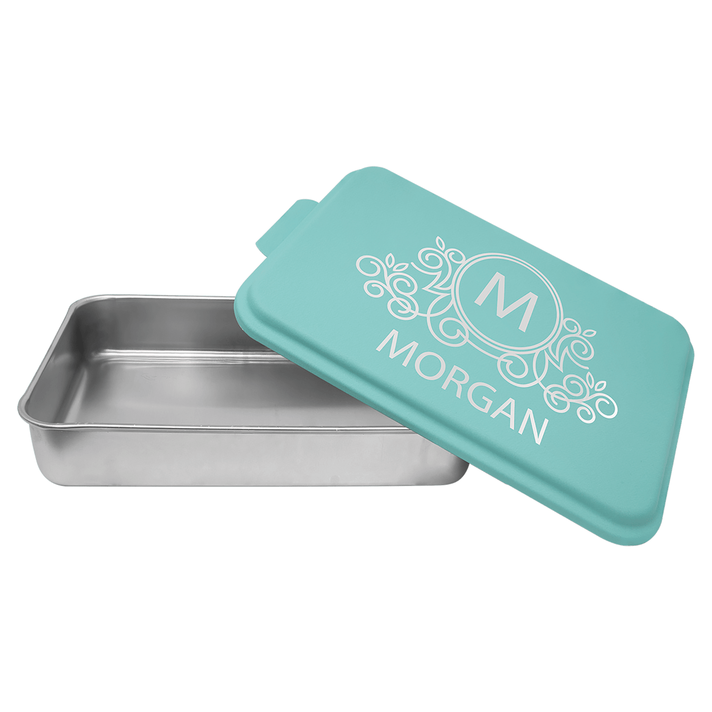 9" x 13" Aluminum Cake Pan with Teal Lid
