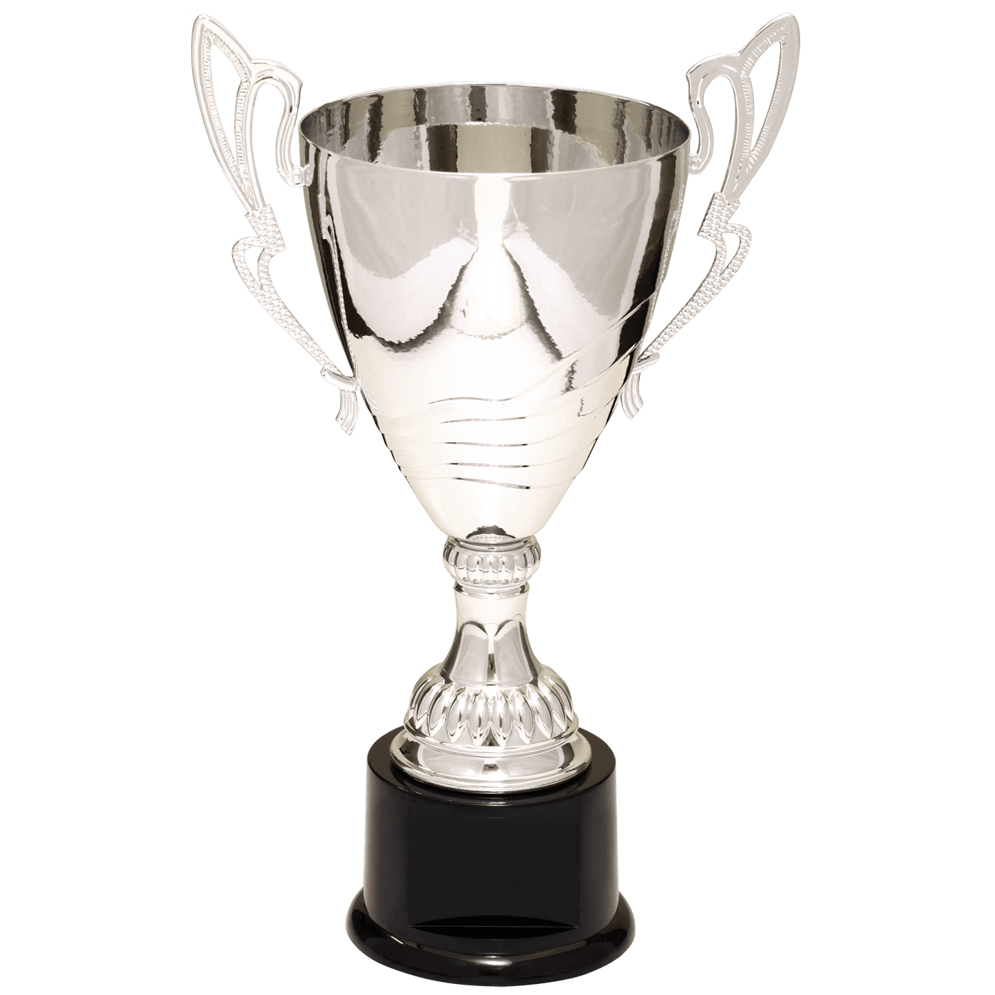 Silver 2 12" Completed Metal Cup Trophy on Plastic Base laser engravable cup trophy