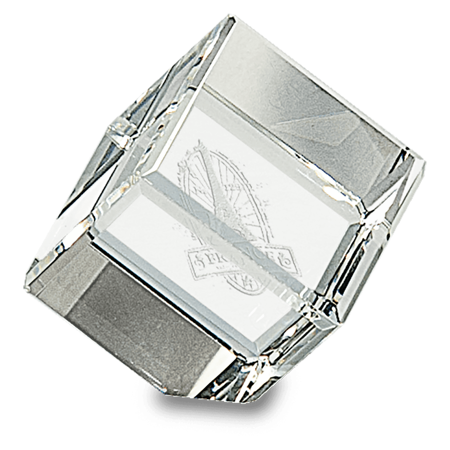 1 1/2" x 1 1/2" Crystal Cube crystal award laser engravable