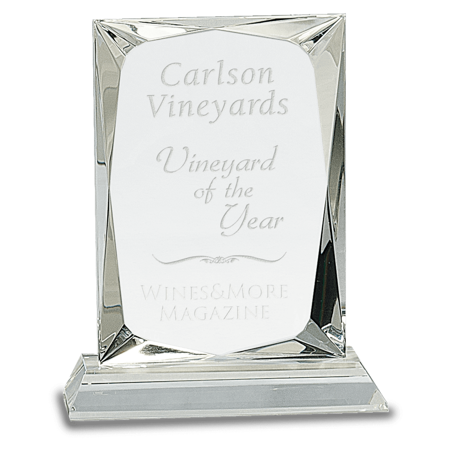 6 1/4" Crystal Rectangle on Clear Base crystal award laser engravable