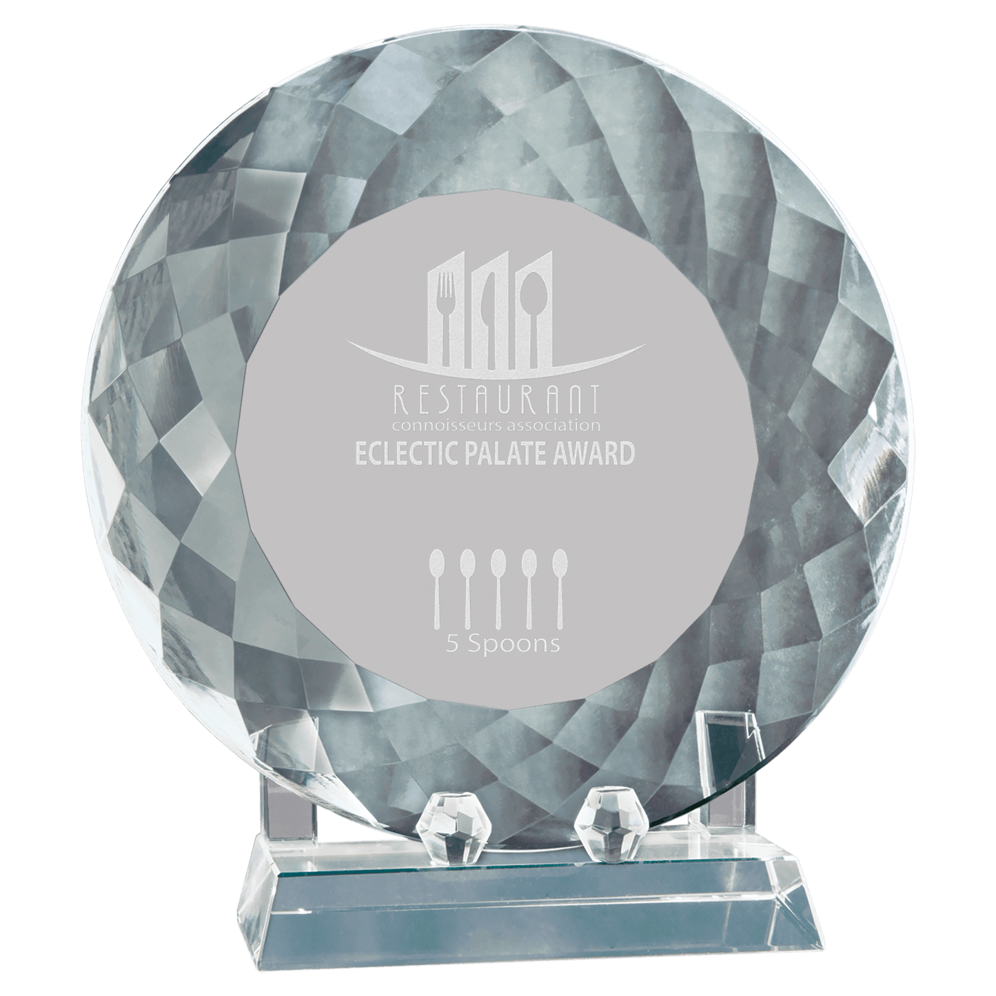 8 1/2" Crystal Plate with Base crystal award laser engravable