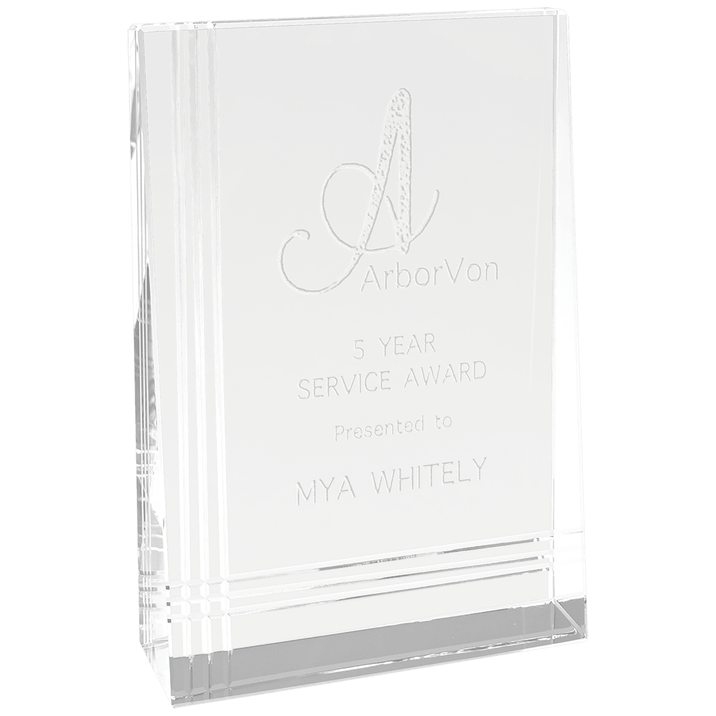 4" x 6" Crystal Wedge crystal award laser engravable