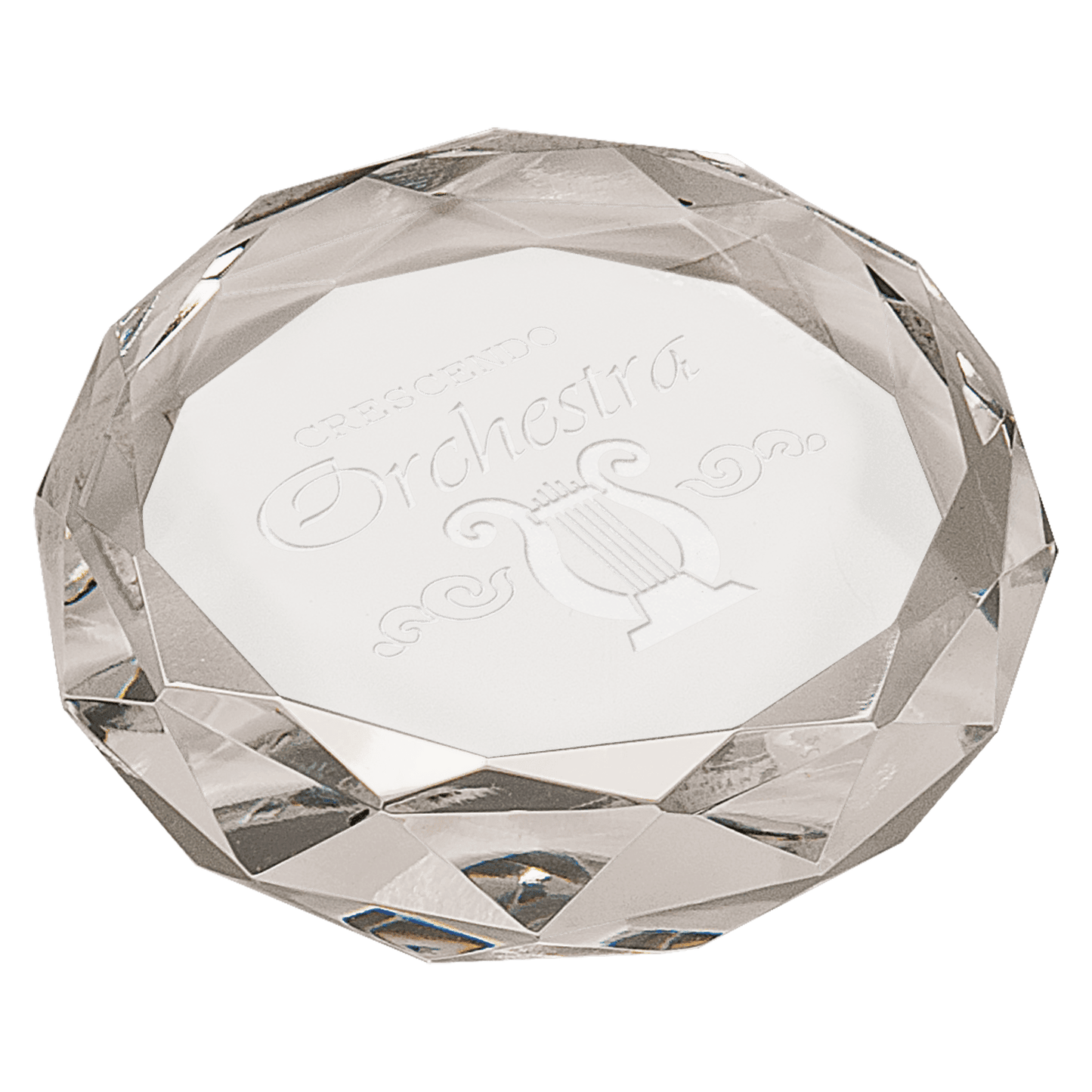 3" Clear Round Crystal Paperweight crystal award laser engravable
