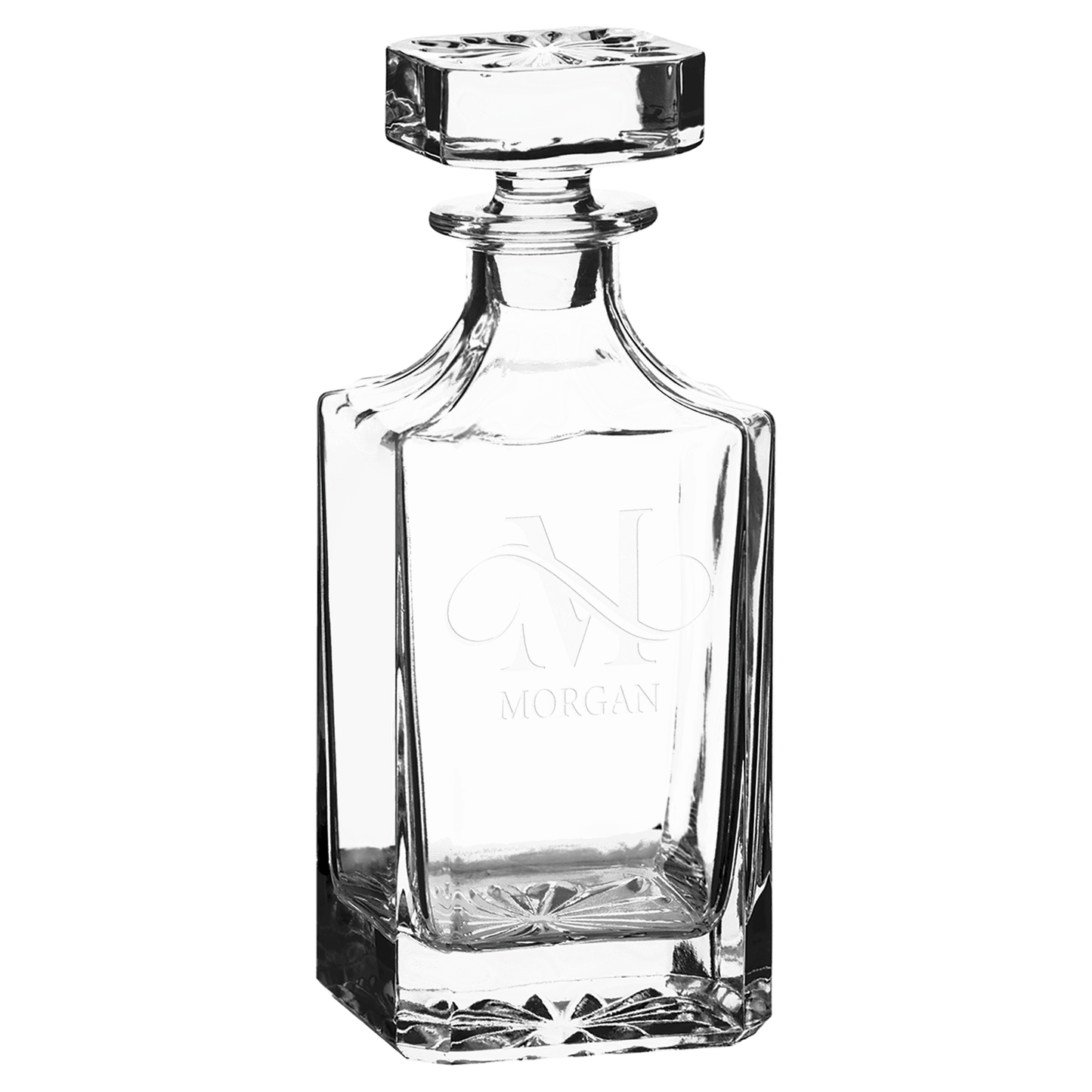 Glass 750ml Square Glass Decanter with Printed Gift Box laser engravable