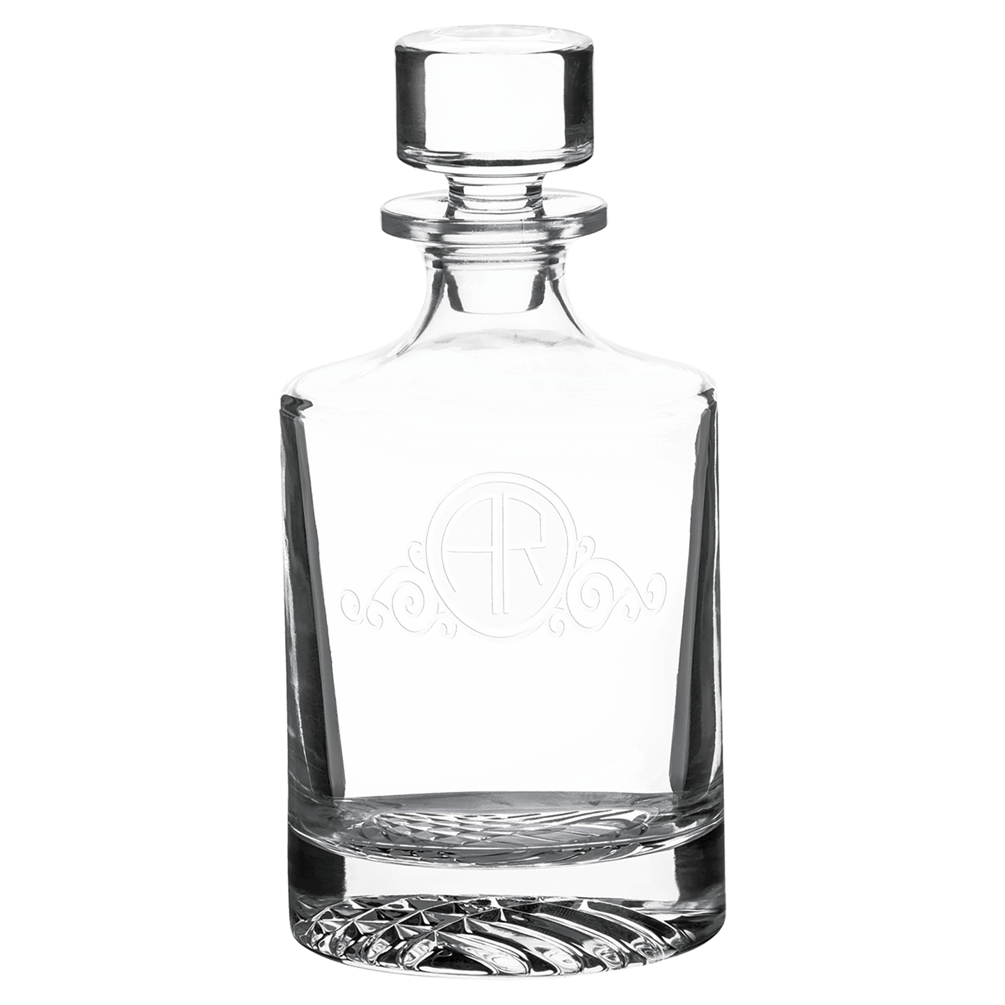 Glass 850ml Round Glass Decanter with Printed Gift Box laser engravable