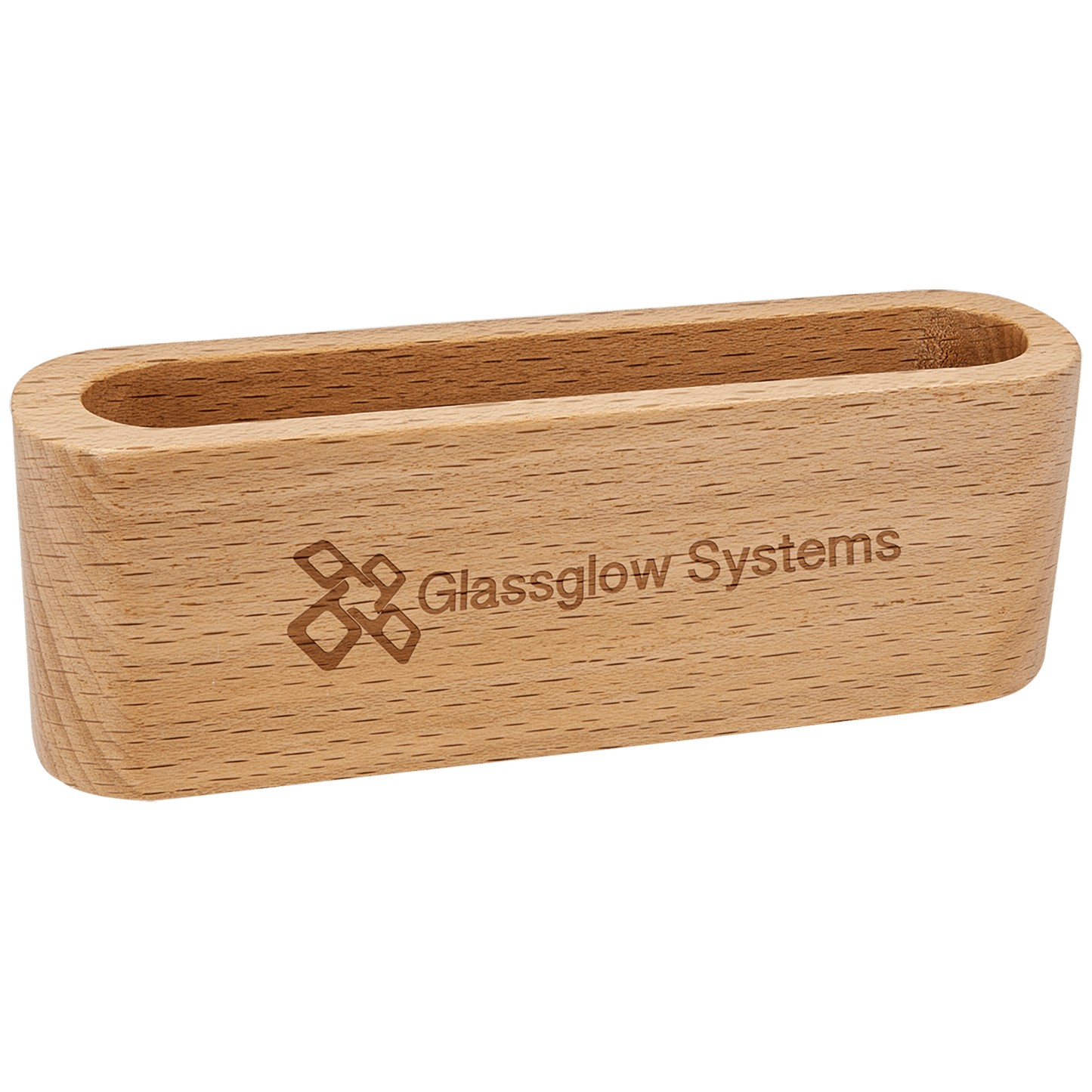 4 1/2" Beech Wood Business Card Holder laser engravable
