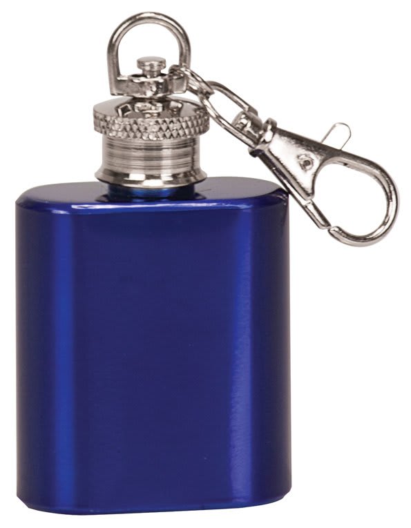 1 oz. Gloss Blue Flask Keychain