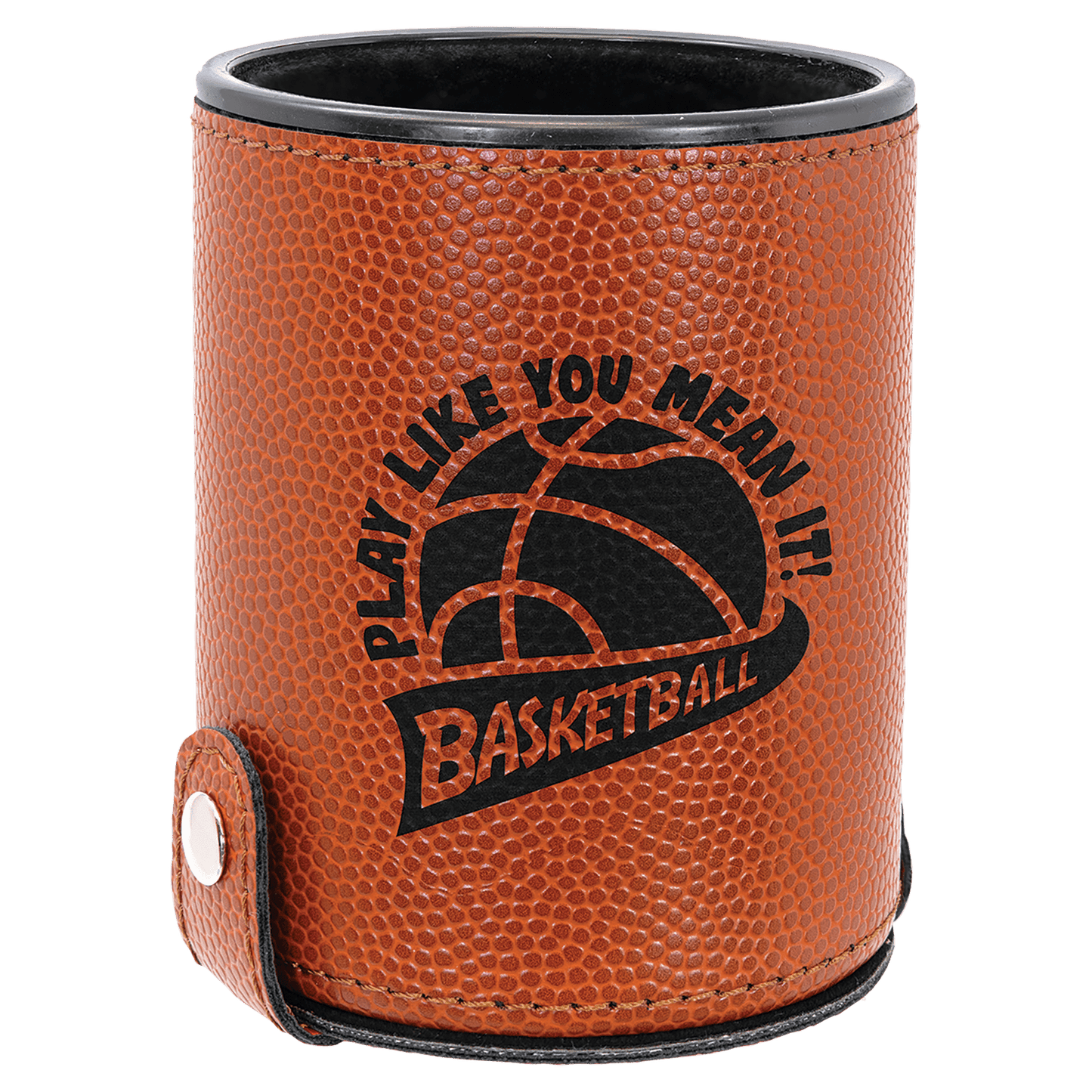 Basketball Laserable Leatherette Dice Cup with 5 Dice