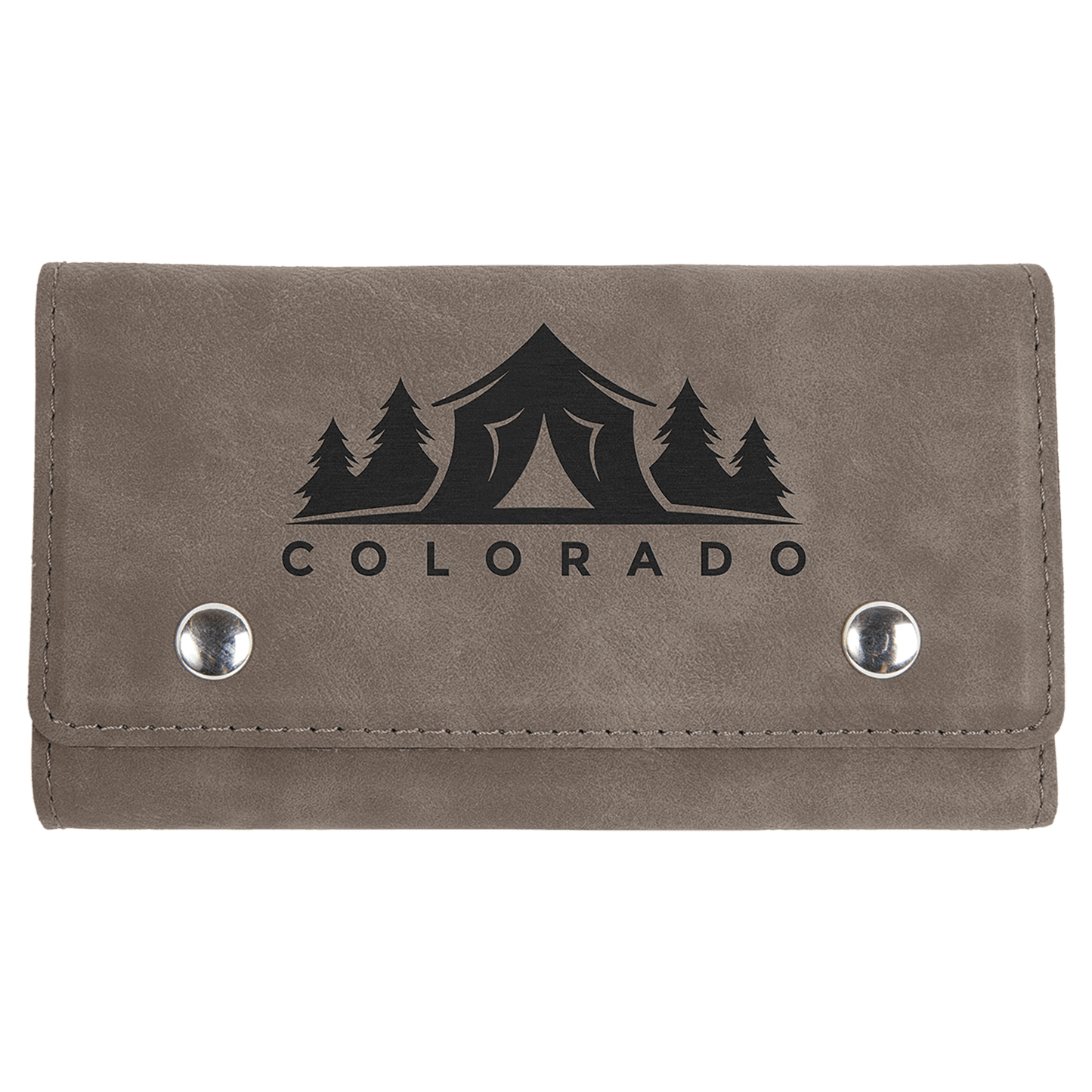 Gray Laserable Leatherette Card & Dice Set