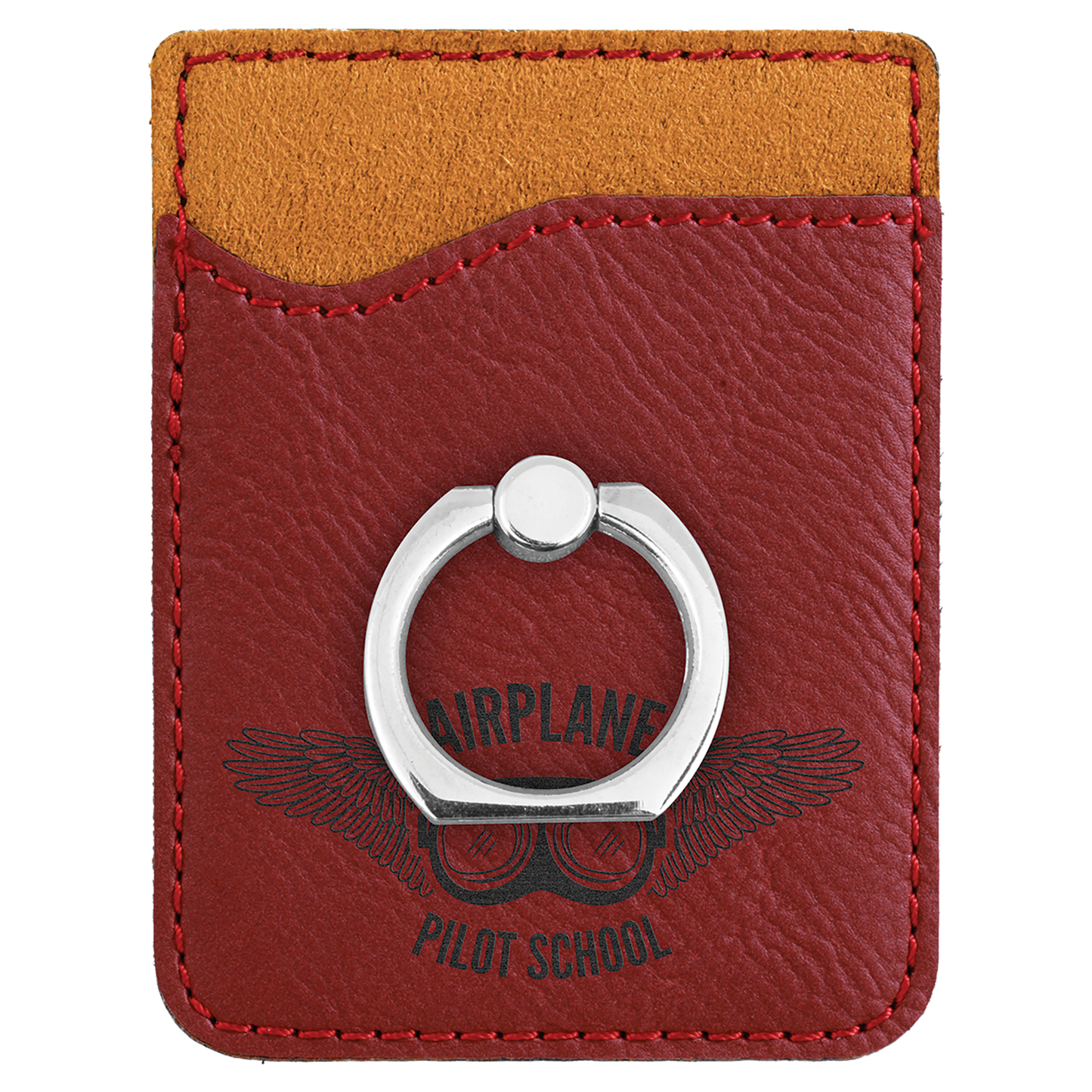 Rose Laserable Leatherette Phone Wallet with Silver Ring