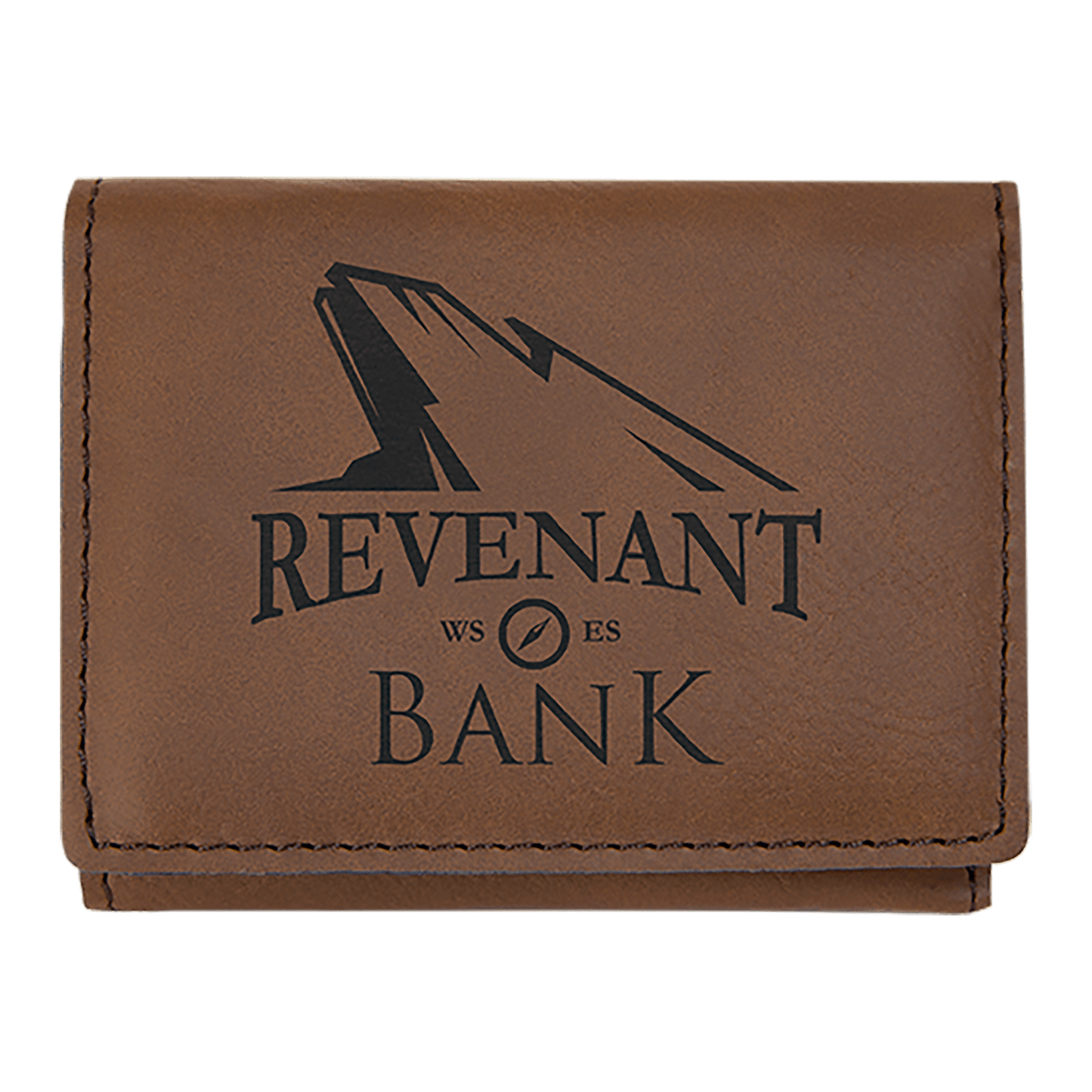 3" x 4" Dark Brown Laserable Leatherette Trifold Wallet
