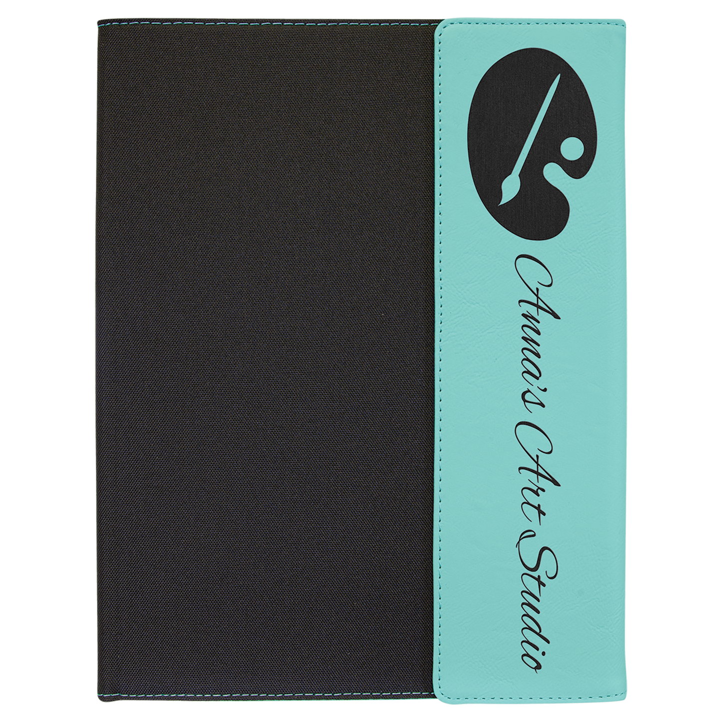 9 1/2"x12" laser engravable leatherette portfolio notepad professional gift