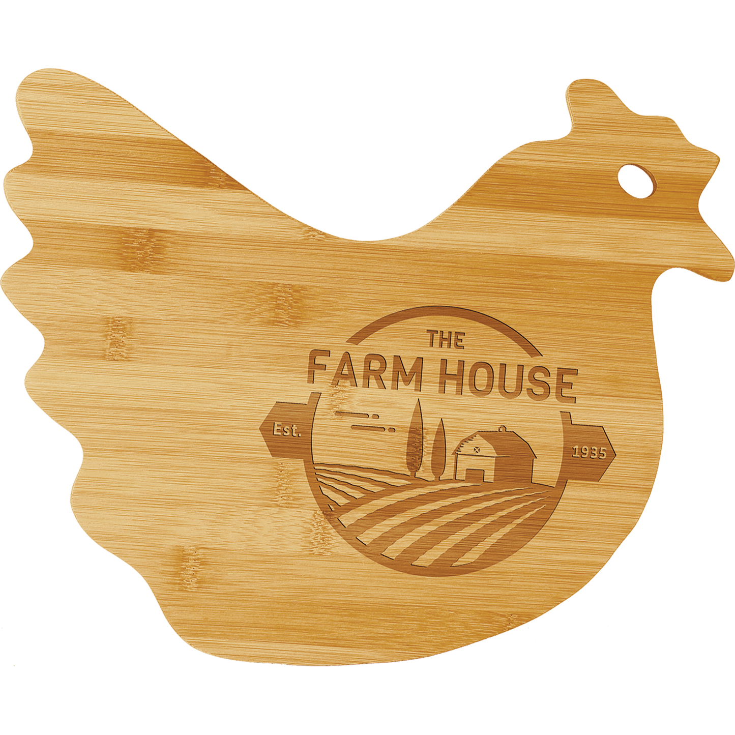 Personalized Hen Shaped Cutting Board laser engravable