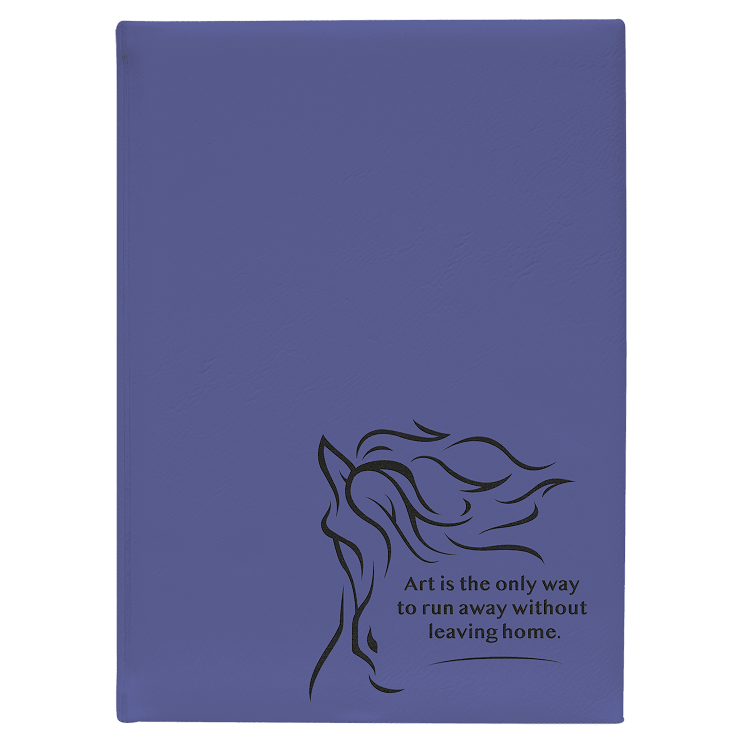 7" x 9 3/4" Purple Laserable Leatherette Sketch Book with Unlined Notepad