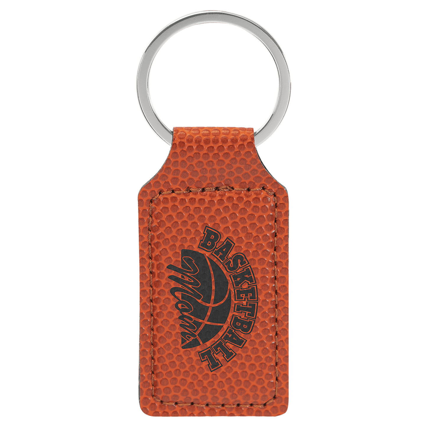 Basketball laser engravable leatherette rectangle keychain personalized gift