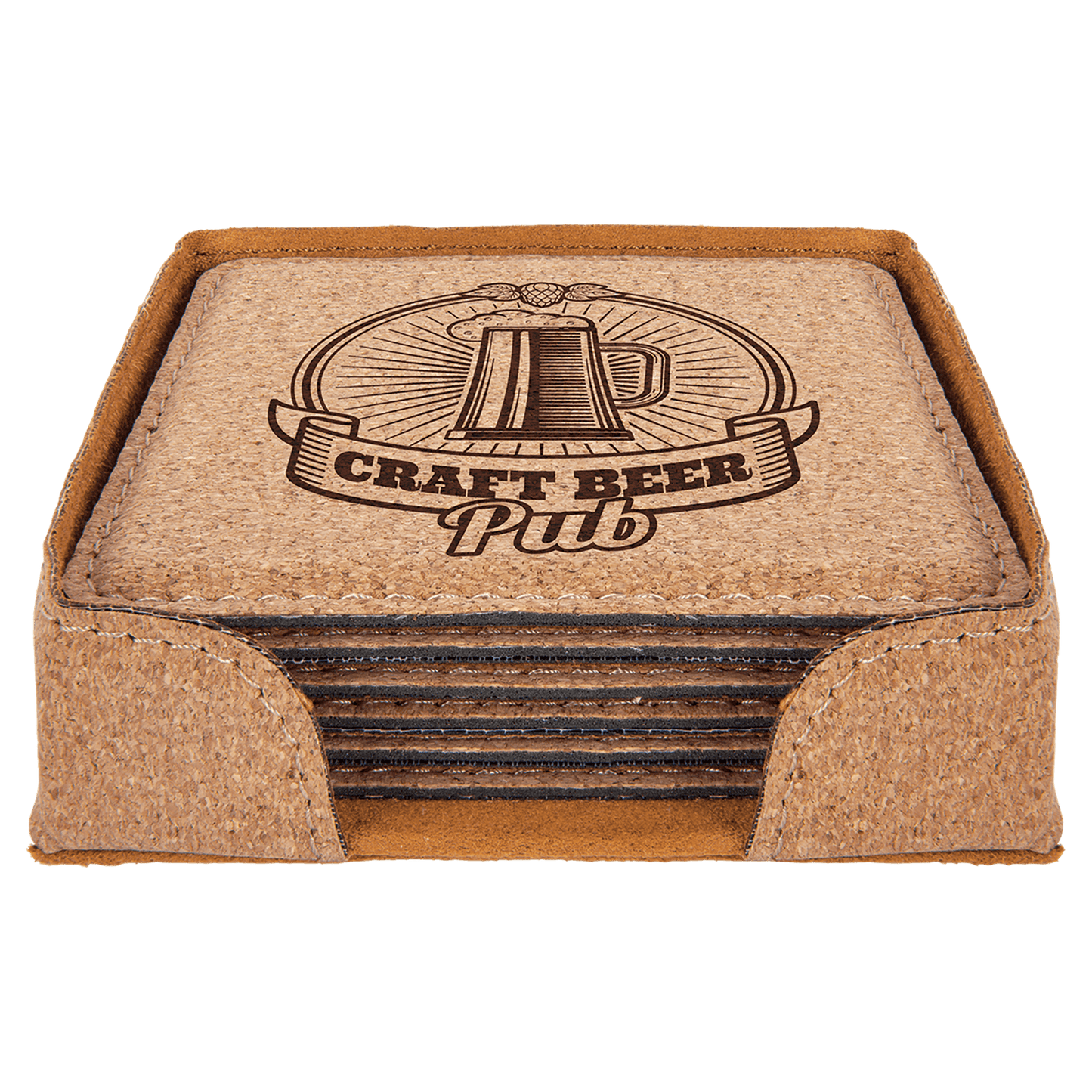 4" x 4" Square Cork 6-Coaster Set
