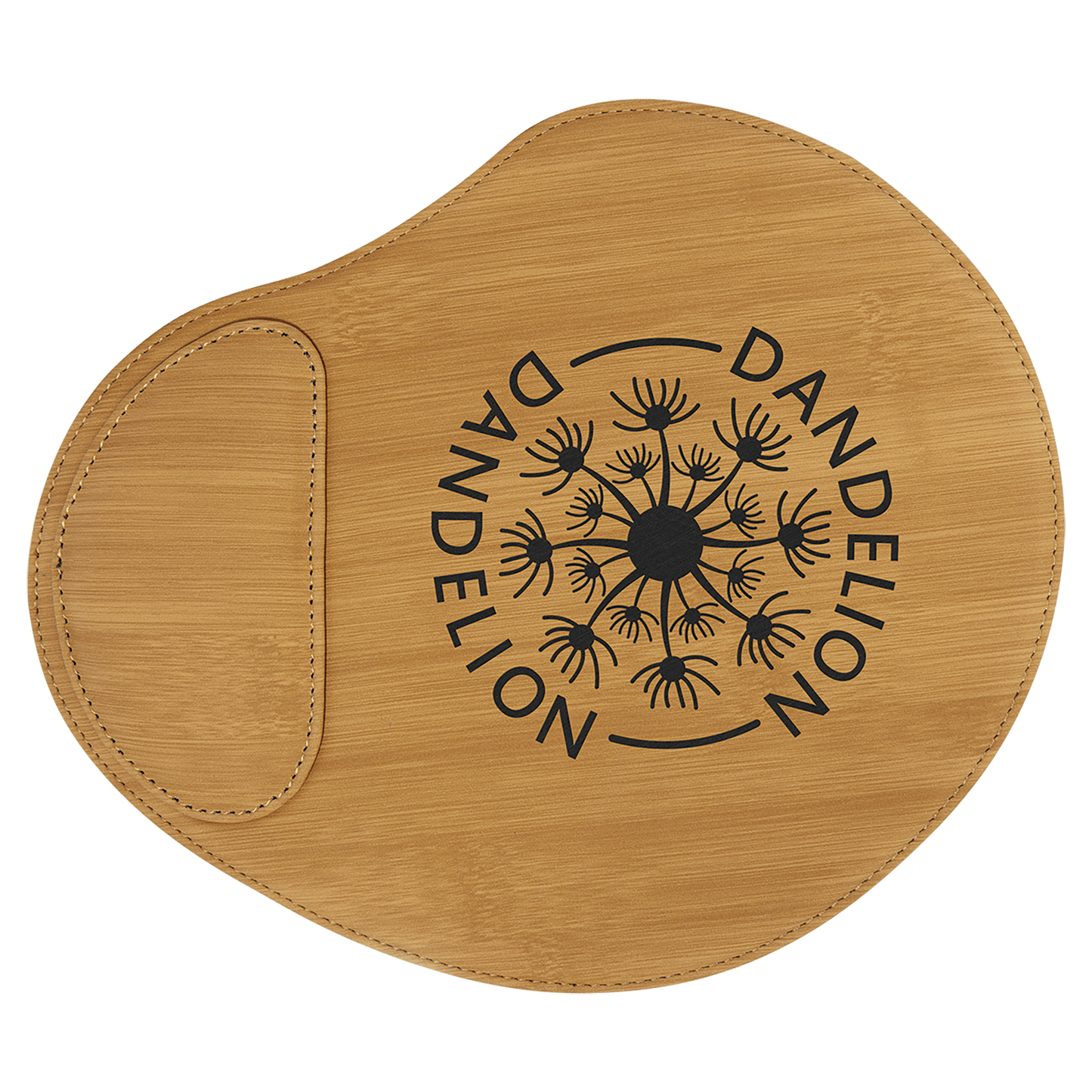 9" x 10 1/4" Bamboo Laserable Leatherette Mouse Pad