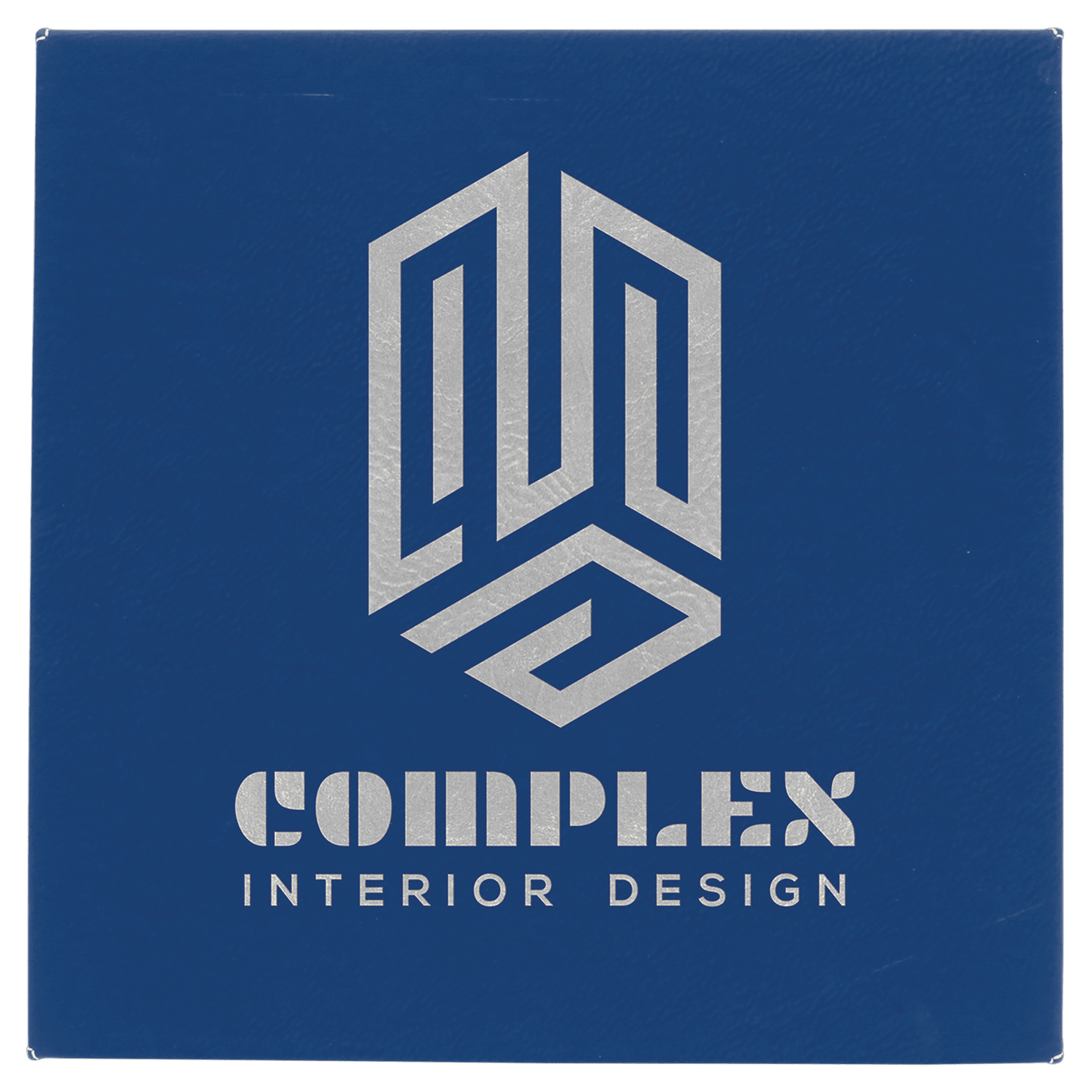 Blue/Silver 10" x 10" laser engravable leatherette wall decor personalized