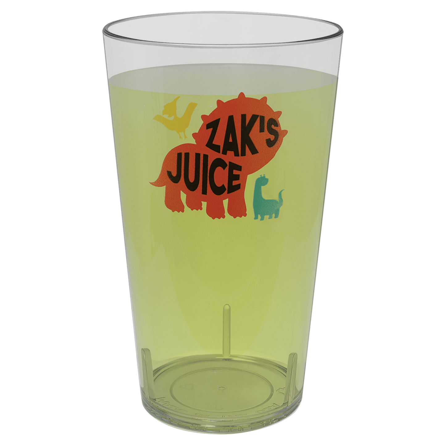 Personalized 16 oz. reusable clear plastic cup with custom engraved name or design