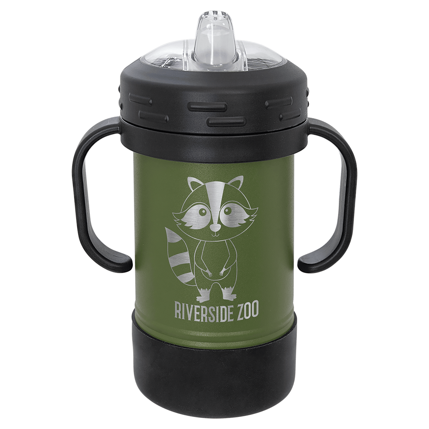 Personalized 10 oz. insulated kids sippy cup with removable handles and custom engraved name