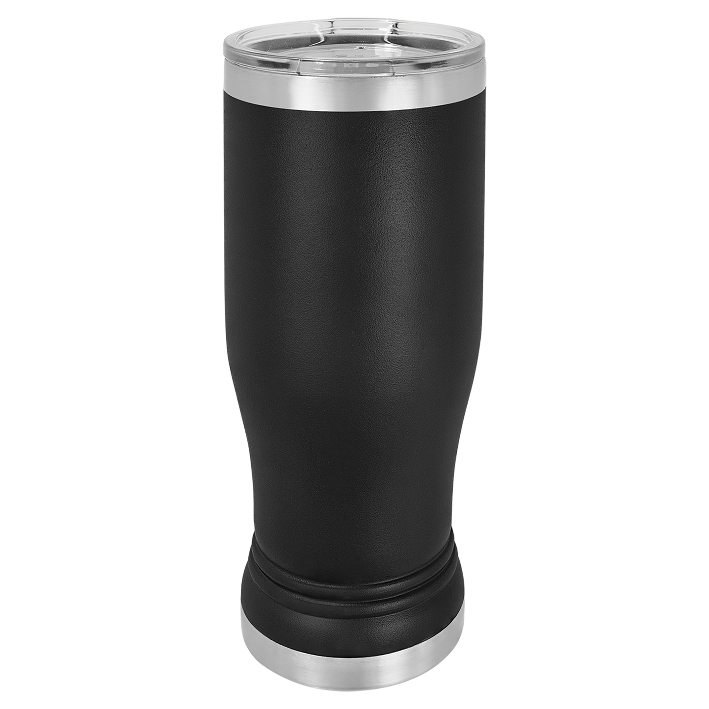 Black 14 oz. Polar Camel Pilsner with Clear Lid