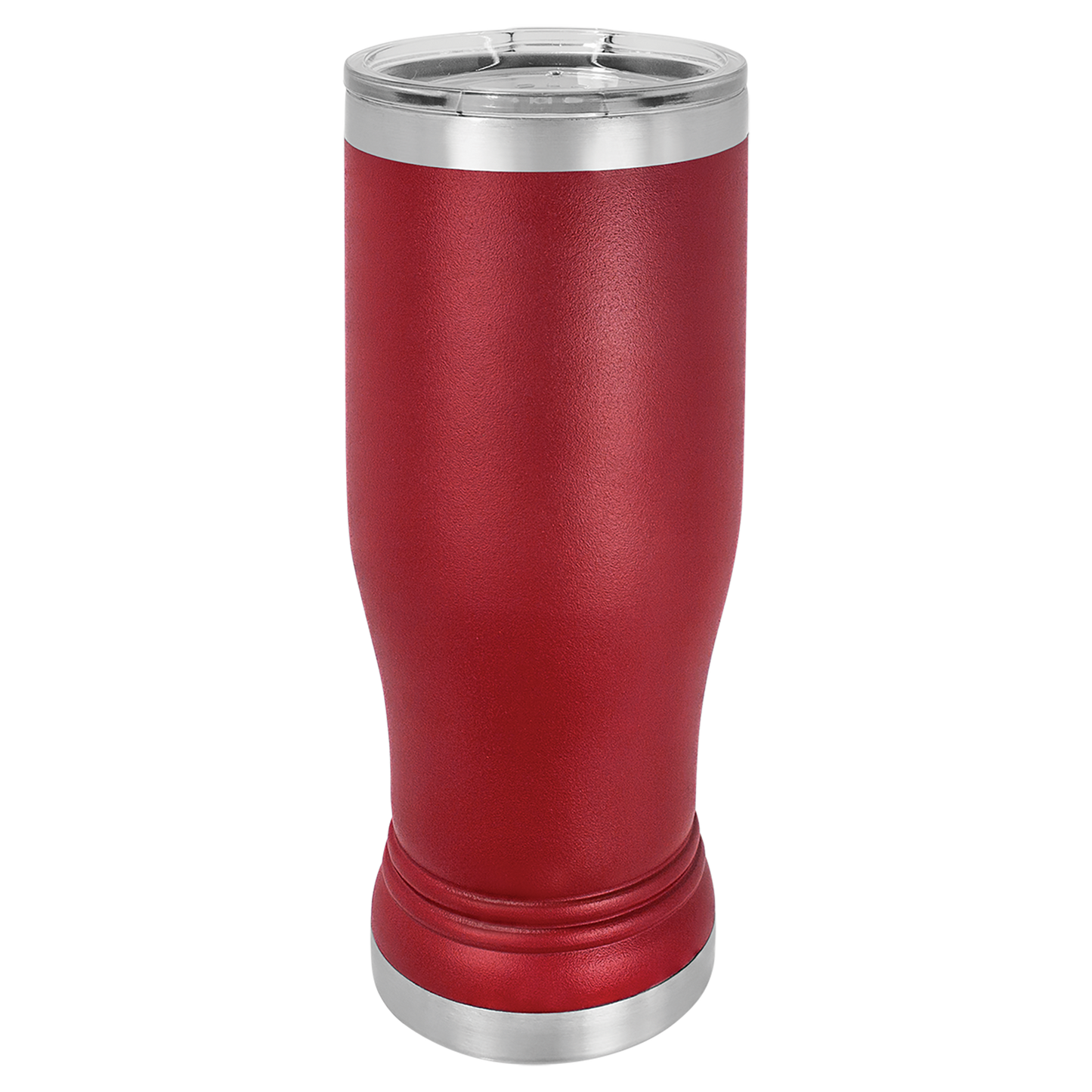 Maroon 14 oz. Polar Camel Pilsner with Clear Lid