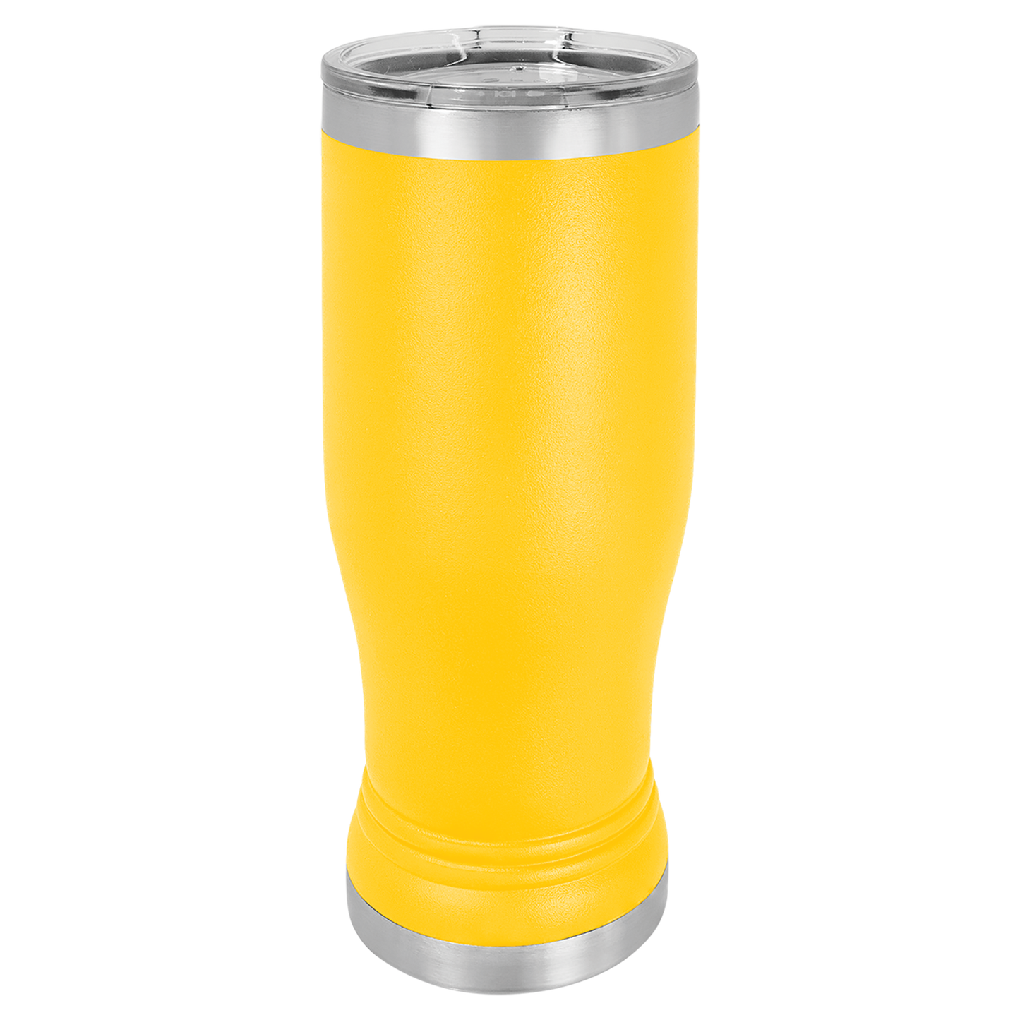 Yellow 14 oz. Polar Camel Pilsner with Clear Lid