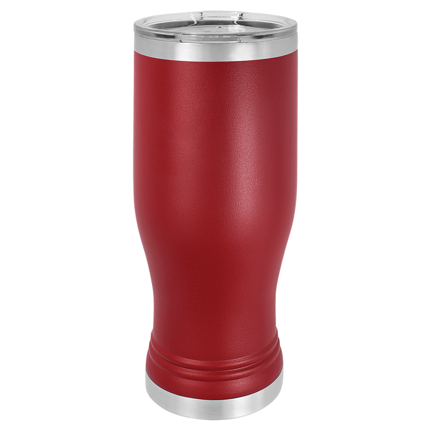 Polar Camel Maroon 20 oz. Pilsner with Clear Lid