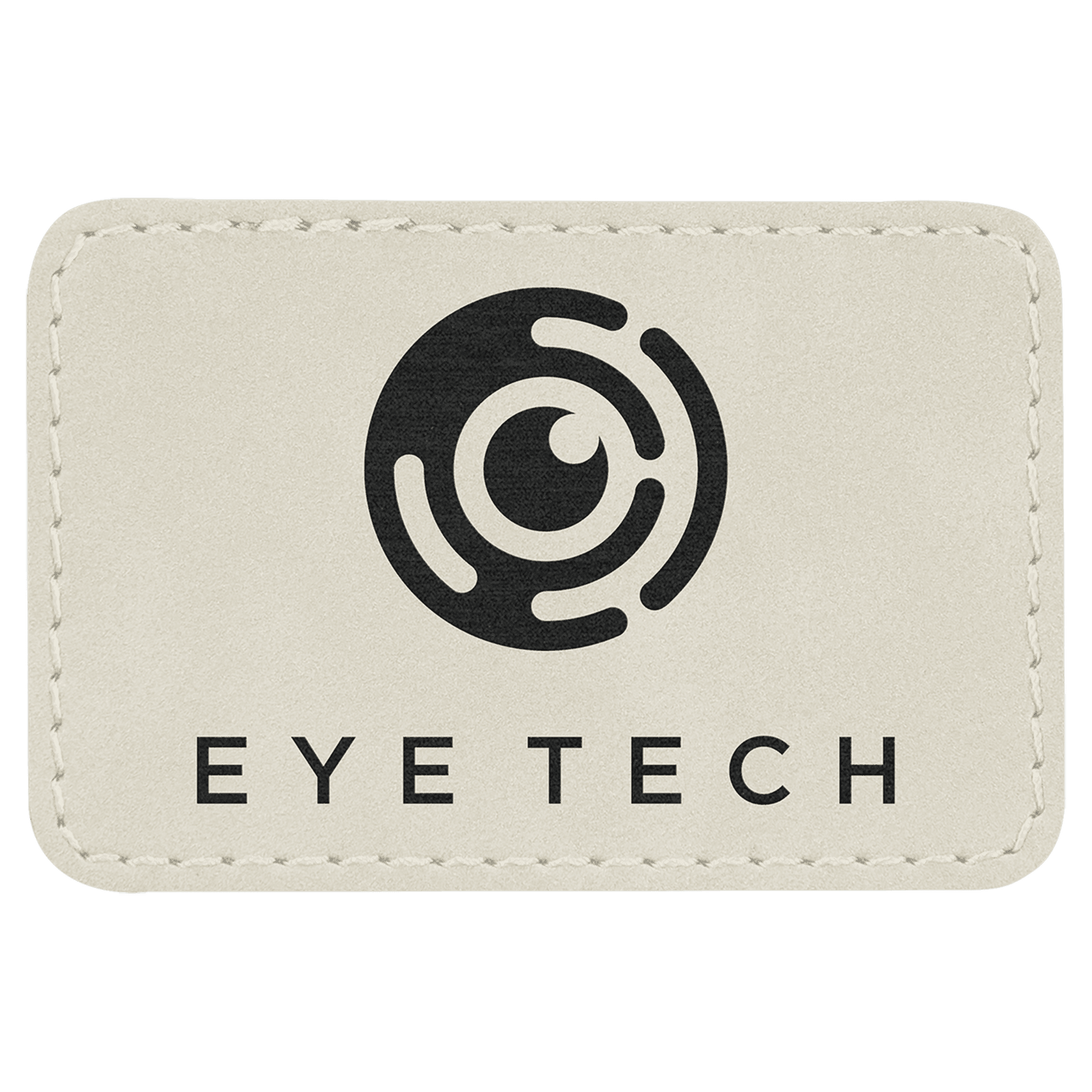 3" x 2" Rectangle White Laserable Leatherette Patch with Adhesive