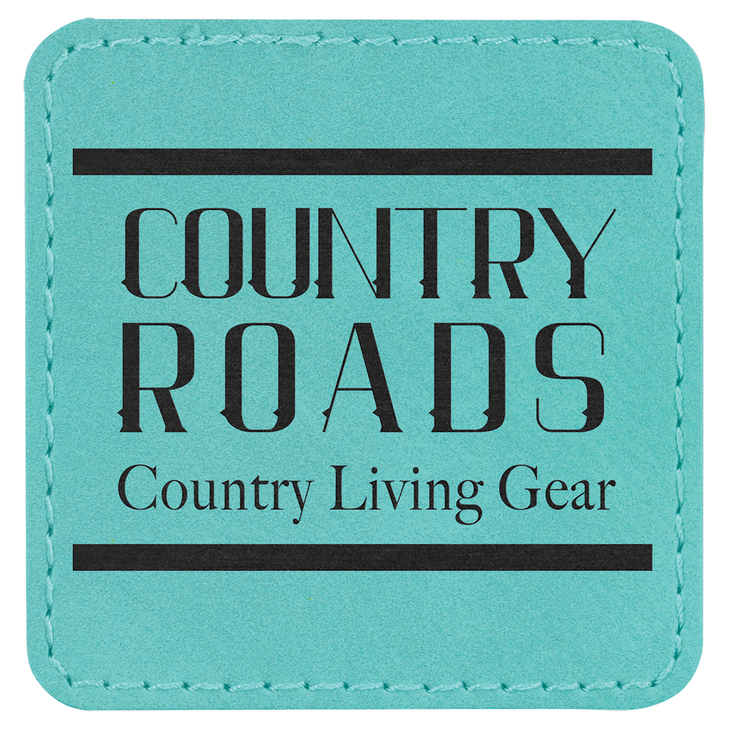 2 1/2" x 2 1/2" Teal Laserable Leatherette Patch with Adhesive