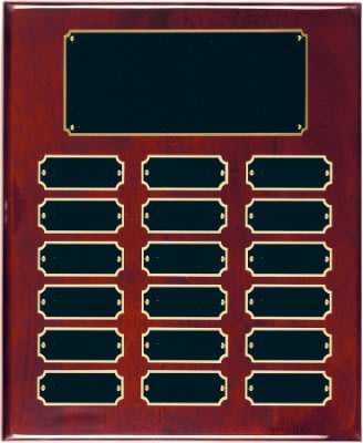 18 Plate Rosewood Piano Finish Completed Perpetual Plaque laser engravable