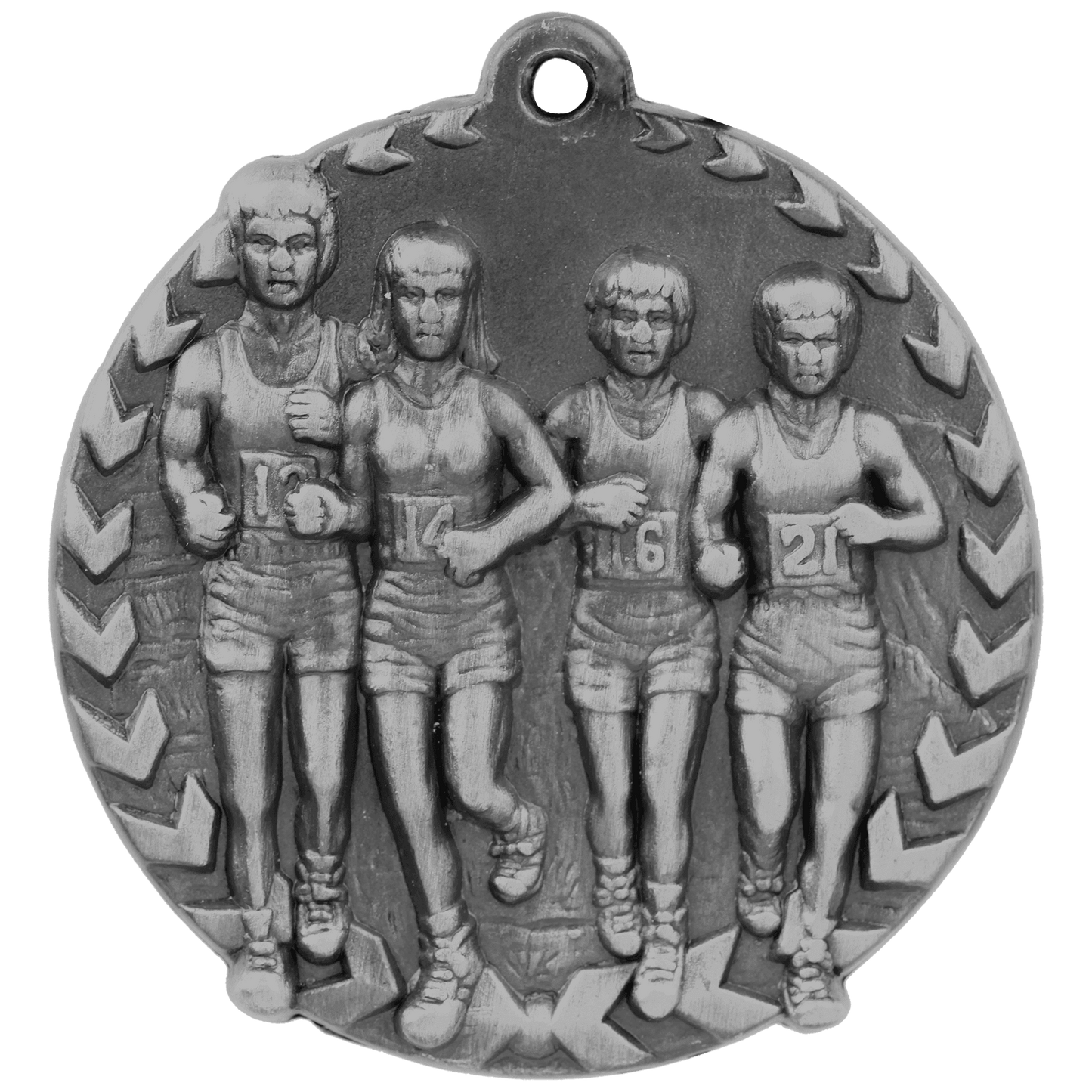 Antique Silver 1 3/4" Cross Country Millennium Medal