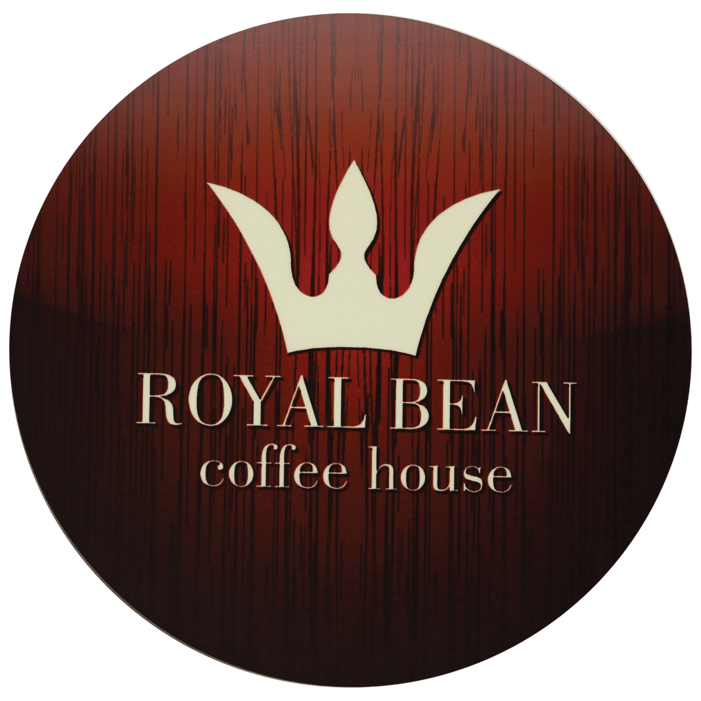 Personalized 3.75 inch round gloss white hardboard coaster with cork back and custom full-color design
