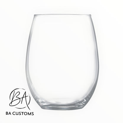 Personalized 15 oz Stemless Wine Glass