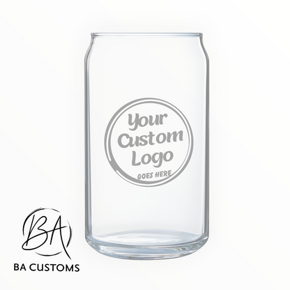 Personalized 16 oz Can Glass