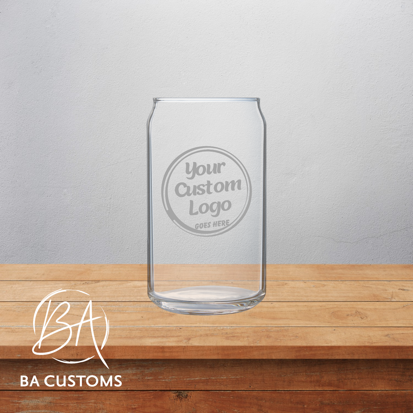 Personalized 16 oz Can Glass