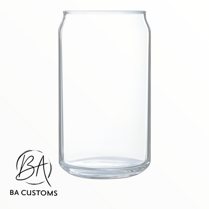 Personalized 16 oz Can Glass