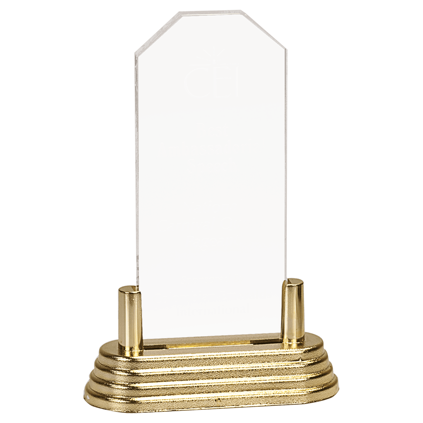 Clear Small Clip Corner Acrylic with Base