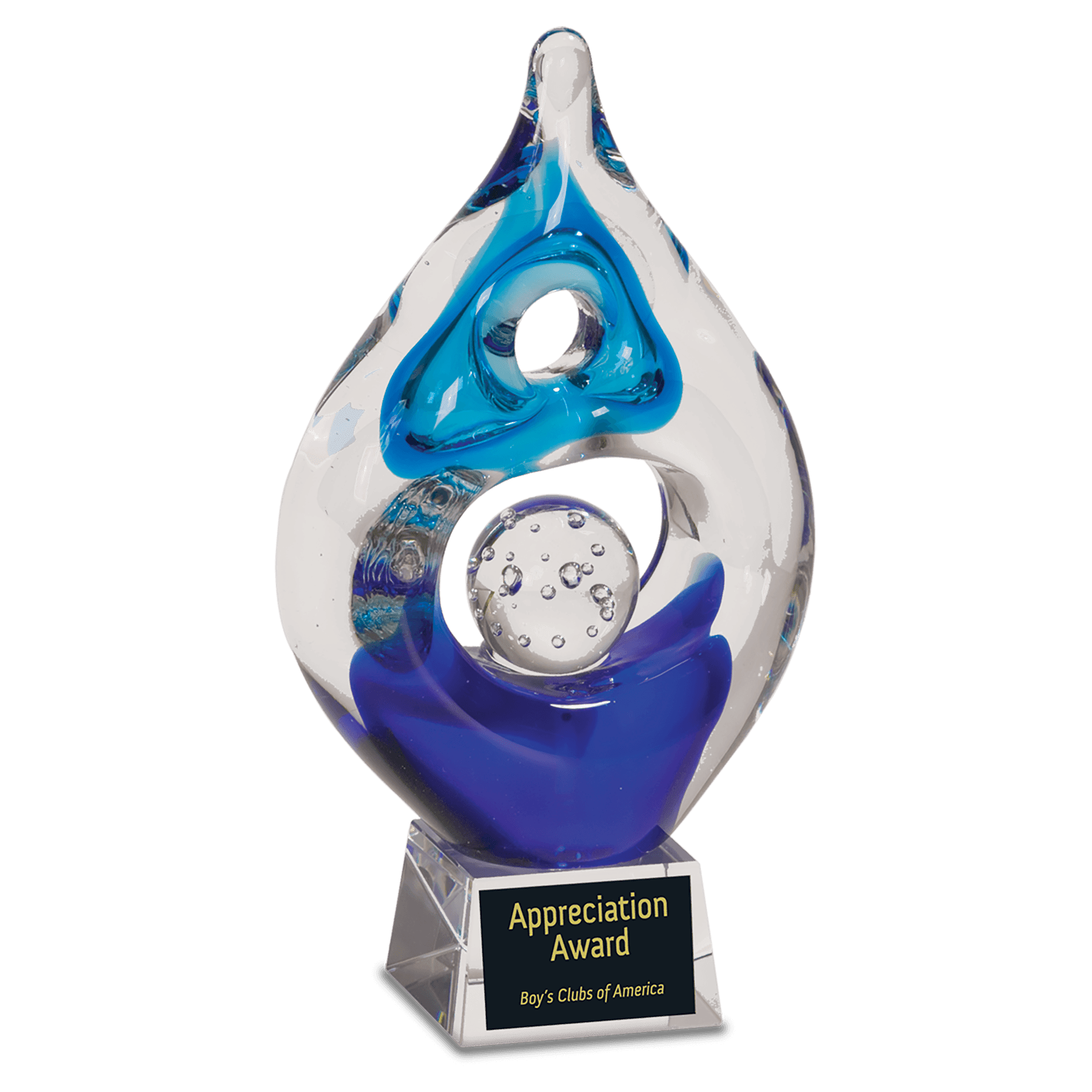 8 1/2" Winner Art Glass glass award laser engravable