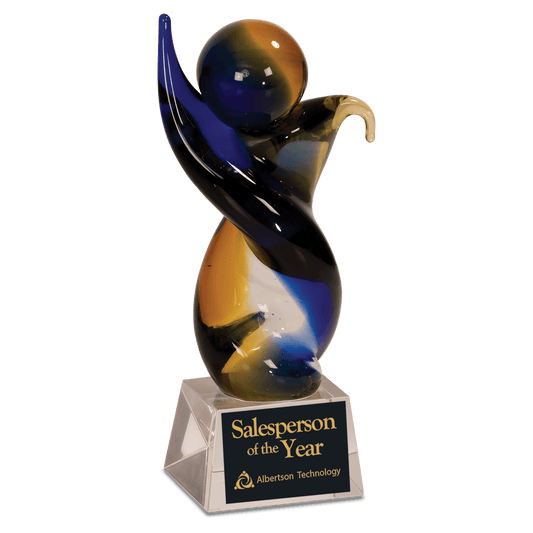 7 3/4" Twisted Body Art Glass glass award laser engravable