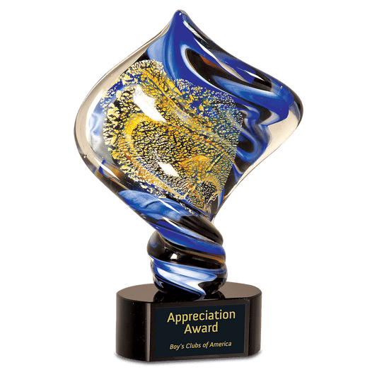 11" Diamond Twist Art Glass glass award laser engravable