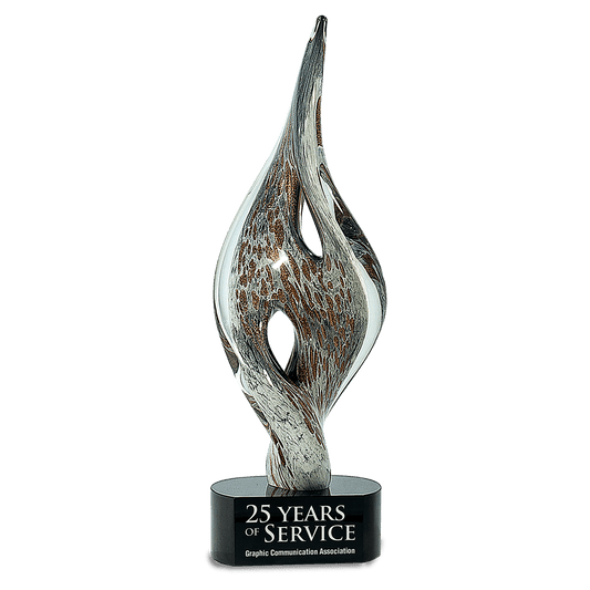 15" Spire Twist Art Glass glass award laser engravable