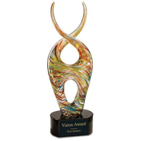 14" Color Twist Art Glass glass award laser engravable