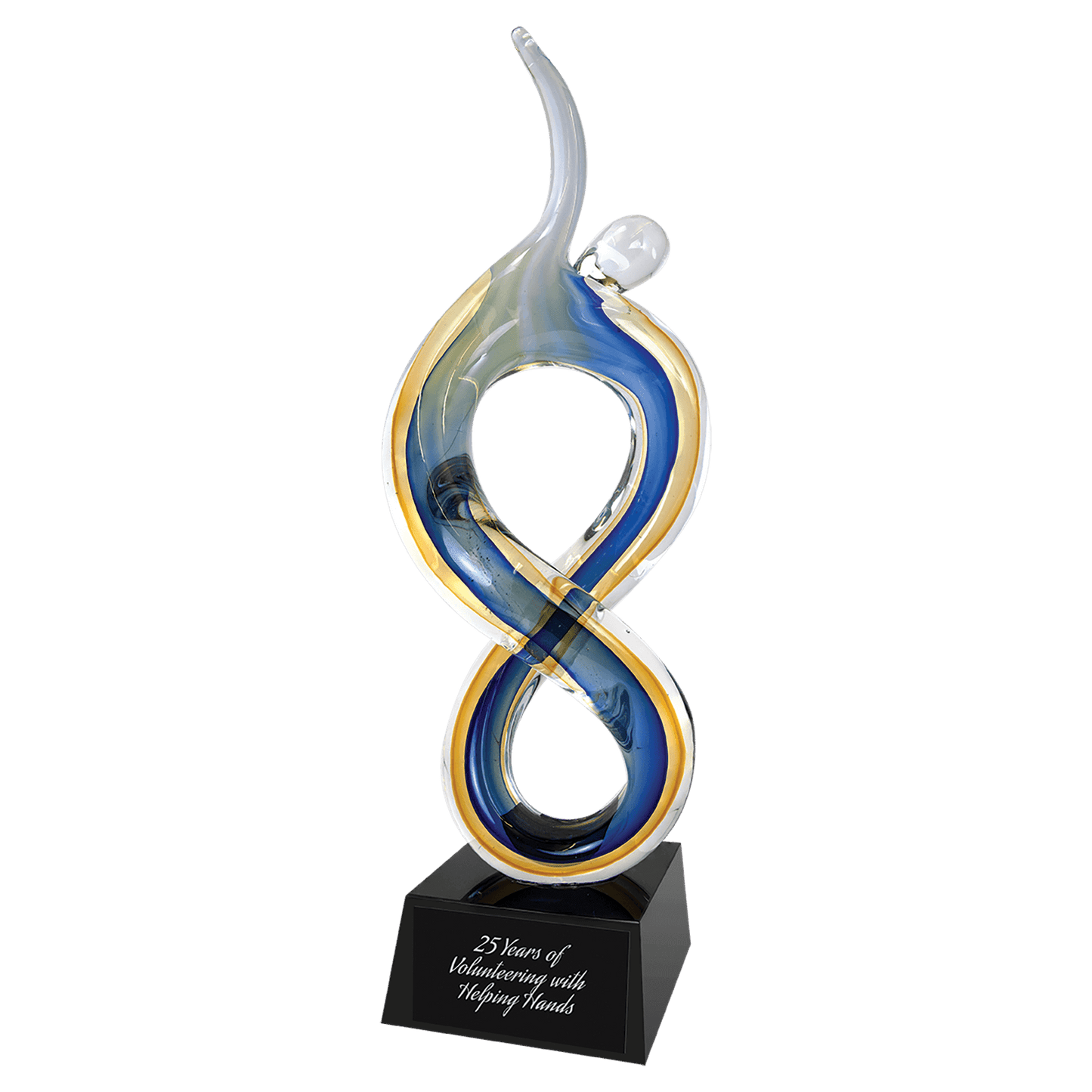 17" Solo Figure Rising glass award laser engravable