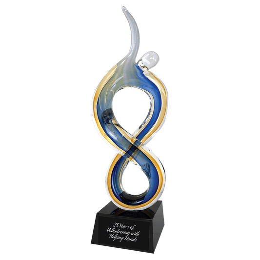 17" Solo Figure Rising glass award laser engravable