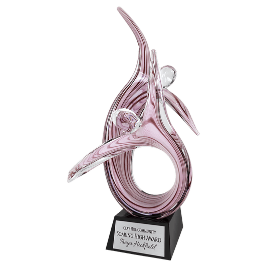 16 1/2" Duo Figure Rising glass award laser engravable