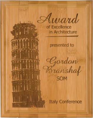 10 1/2" x 13" Bamboo Plaque laser engravable