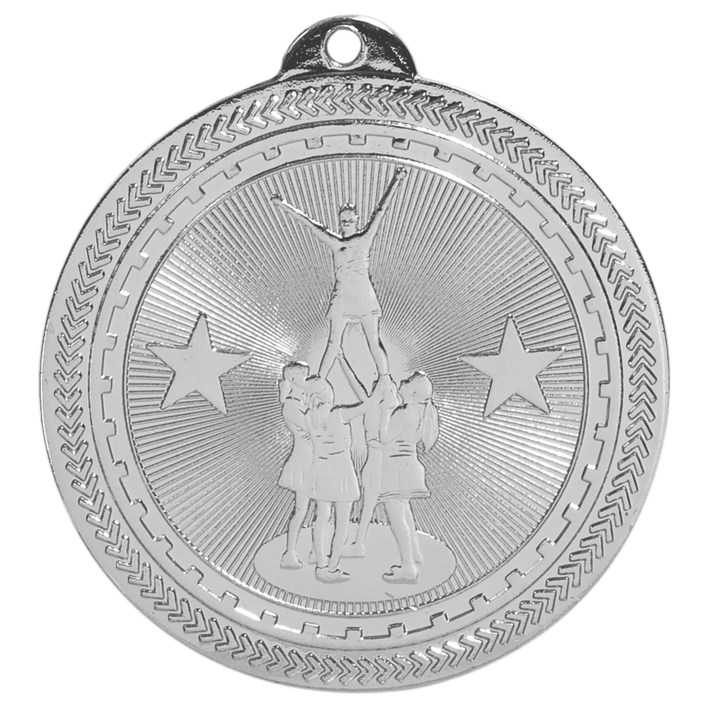Bright Silver 2" Competitive Cheer Laserable BriteLazer Medal